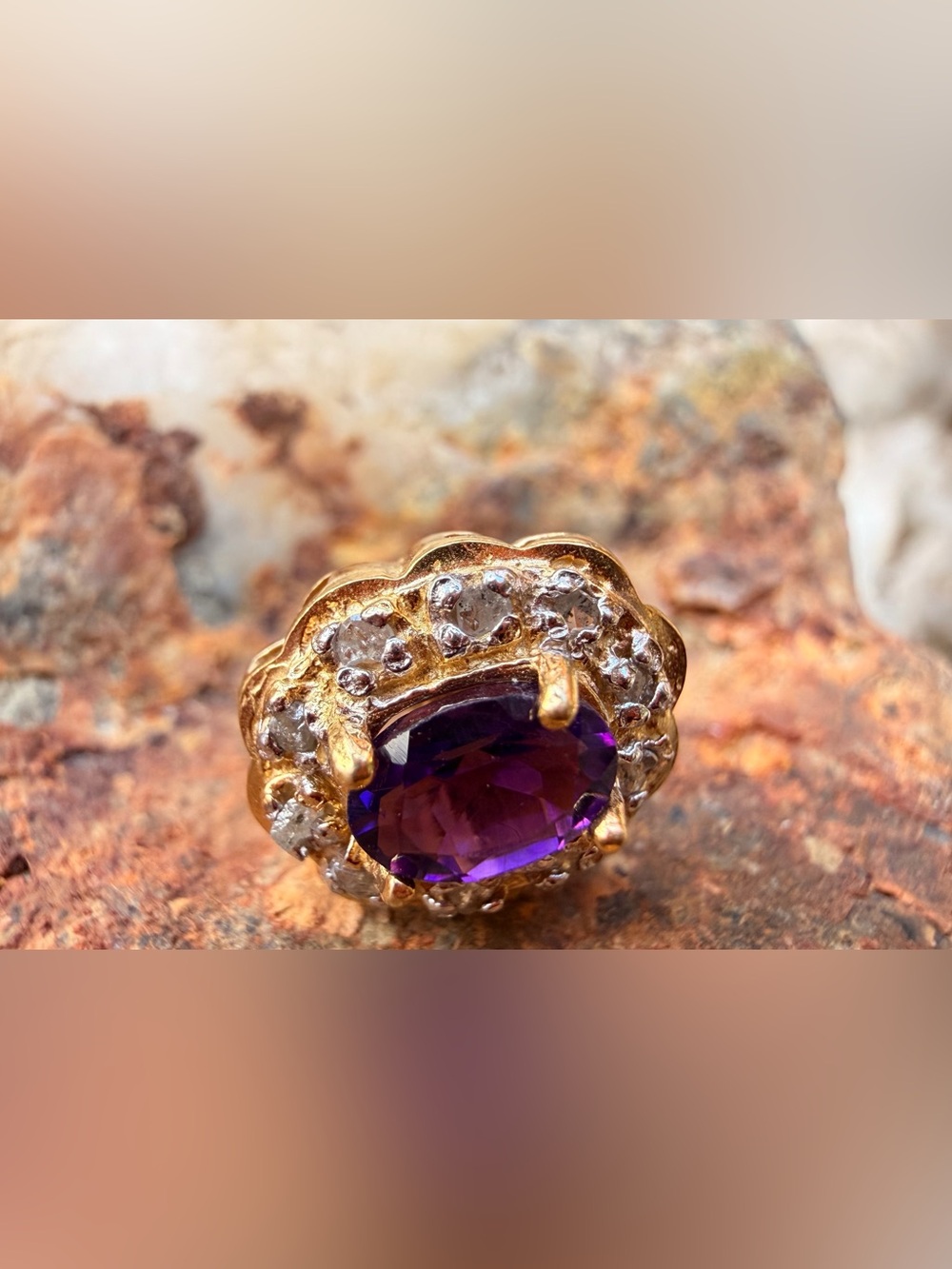 Amethyst & Diamond Earrings 18K Gold Over Sterling Silver 1.90 CTW - Picture 9 of 13